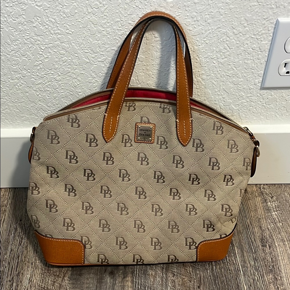 Dooney & Bourke Tan and Brown Logo Tote